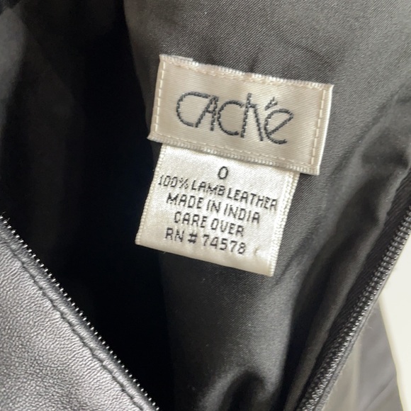 Cache double slit leather skirt -0 - Picture 6 of 7